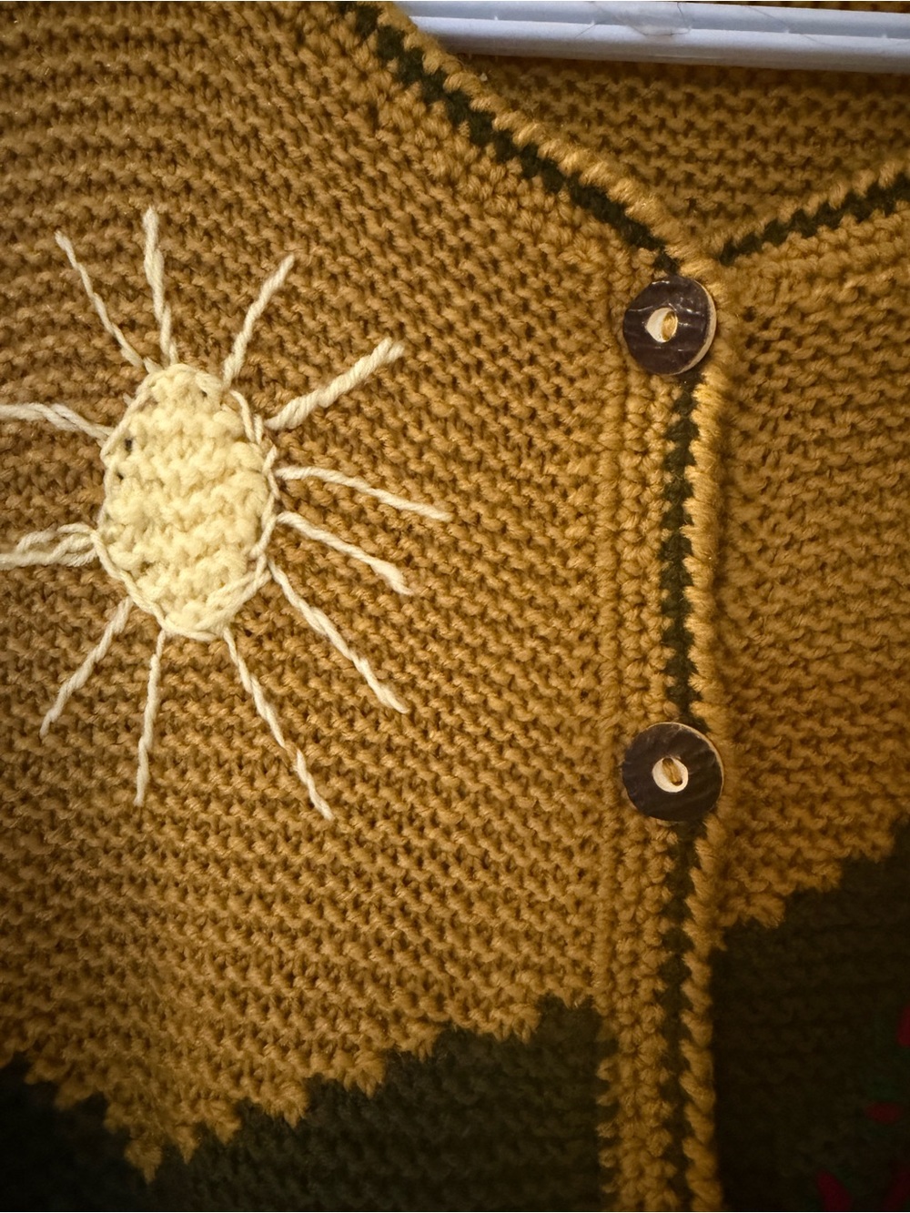 Vintage 90s Storybook Cardigan - Cottagecore Landscape Wool Sweater - Picture 5 of 6